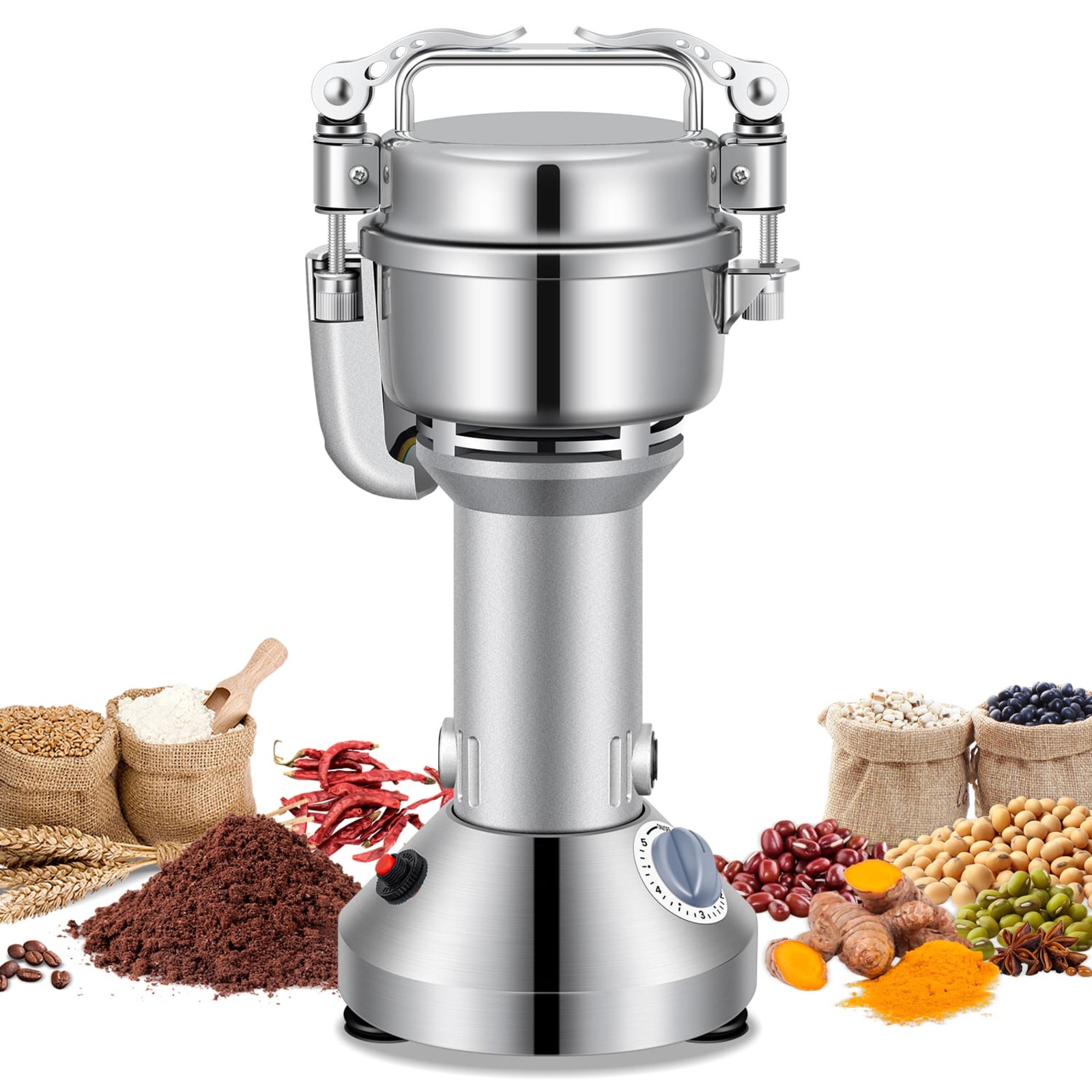 Leevot Electric Grain Mill Grinder - 100g Capacity, Stainless Steel, for Herbs, Grains, Spices, Coffee, Corn, Pepper