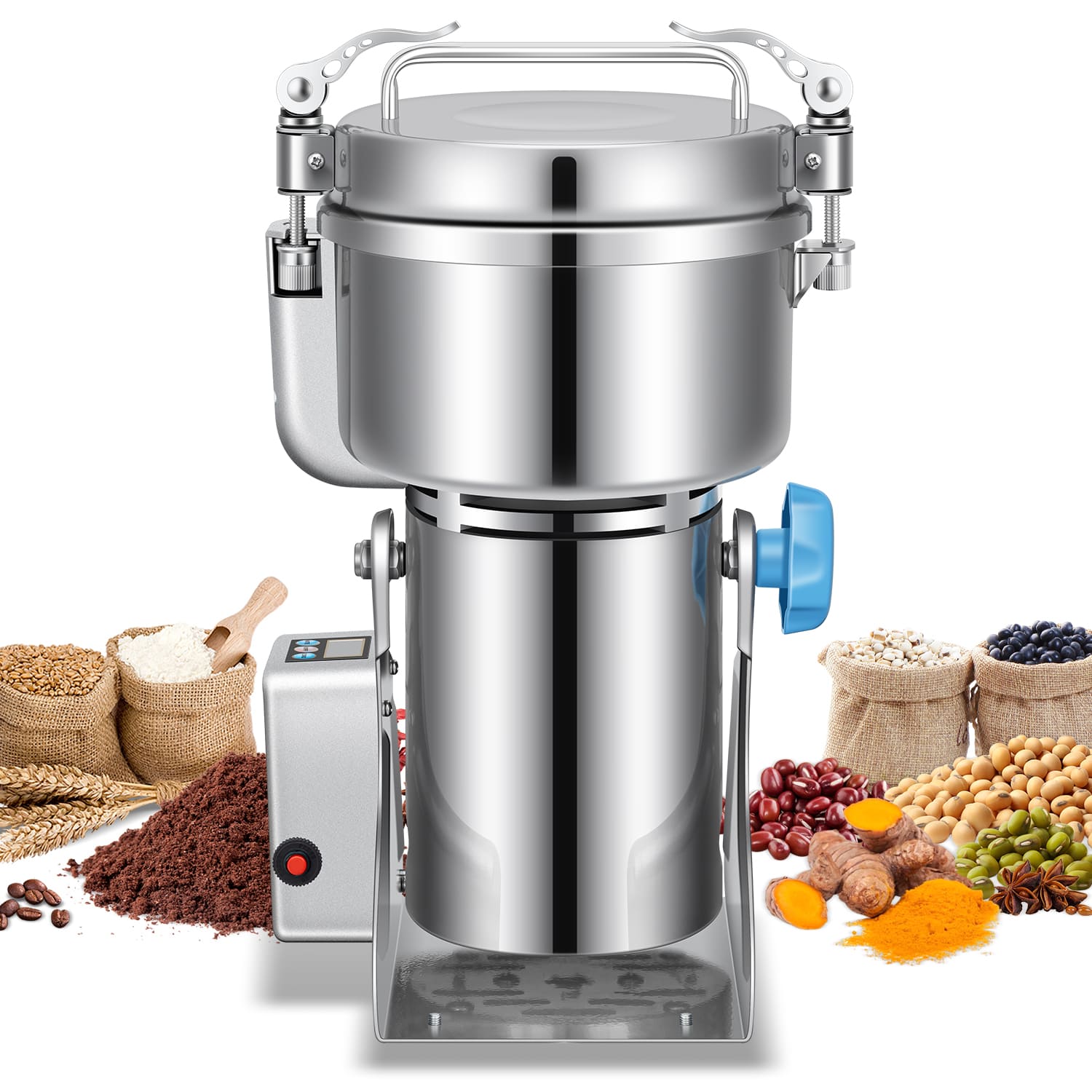 Leevot Electric Grain Mill Grinder - 500g Capacity, Stainless Steel, for Herbs, Grains, Spices, Coffee, Corn, Pepper